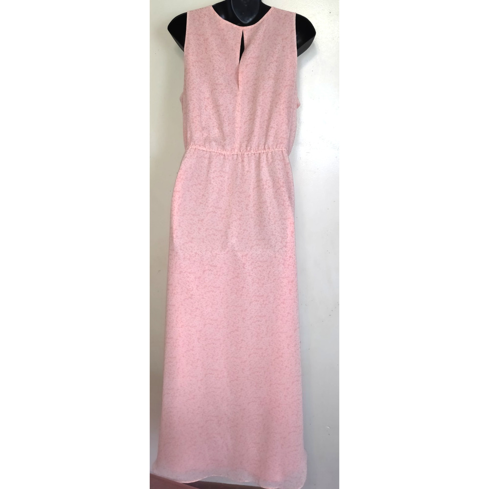 Lauren Conrad Maxi Dress Womens 14 Peach Floral Feminine Romantic Asymmetrical - Picture 8 of 16